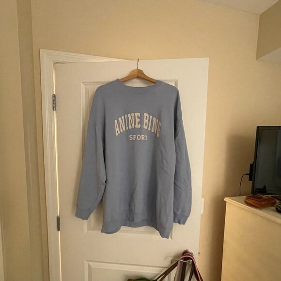Anine Bing Tyler Sweatshirt in Capri Blue - Picture 3 of 5